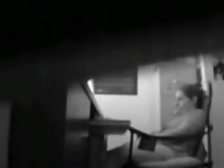 Spying my mom fingering at her desk