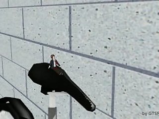 Giantess butt crushing tiny man on bike