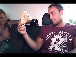 Blond Milf with Tattoos fucks for money